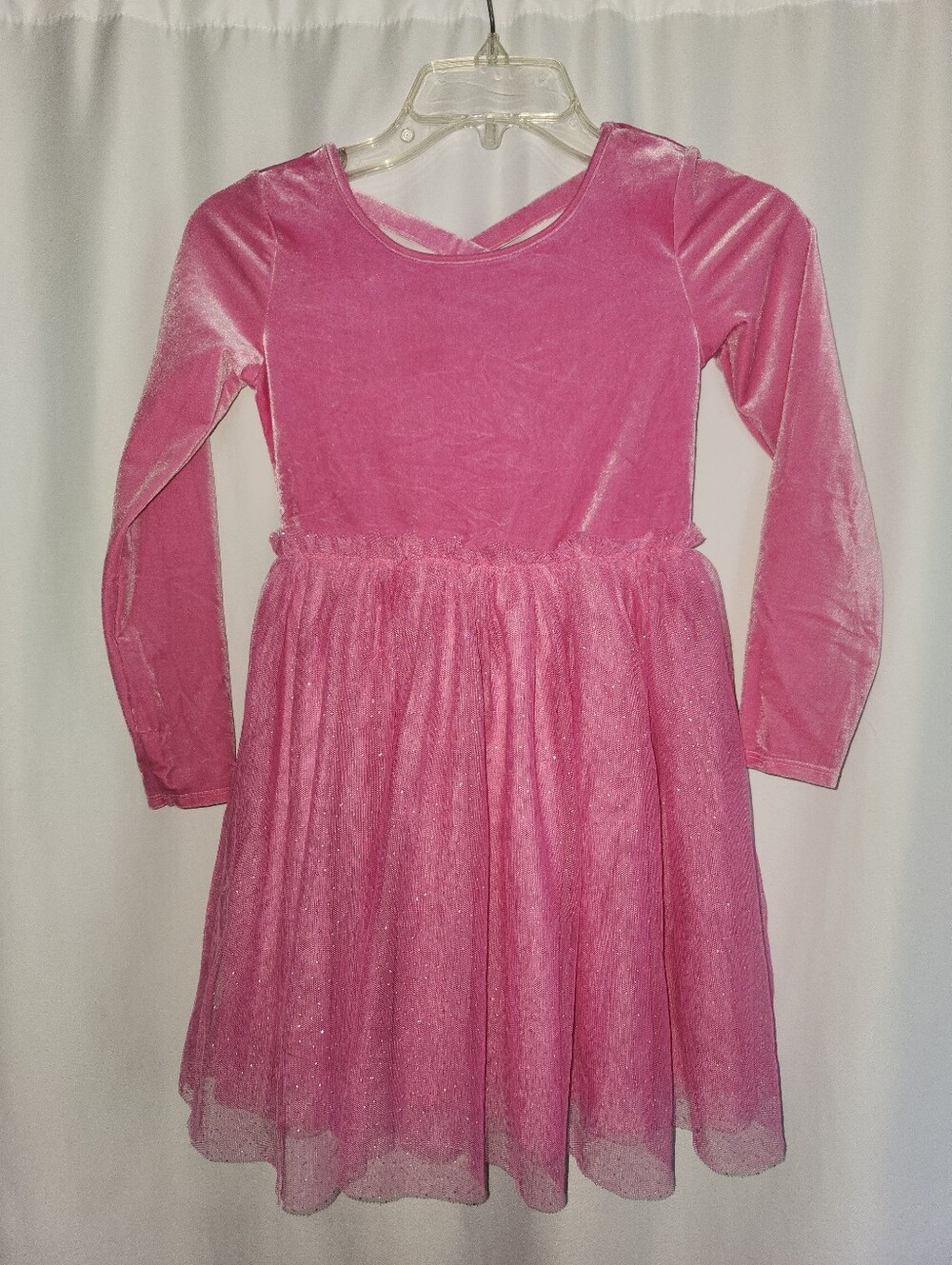 Girls' Long Sleeve Pink Velvet Tulle Dress  #twirly #fairy-tale #party #wedding